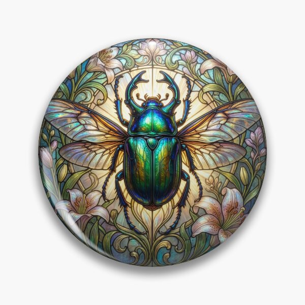 Item preview, Stained Glass Style Jewel Scarab designed and sold by Tridentulus.