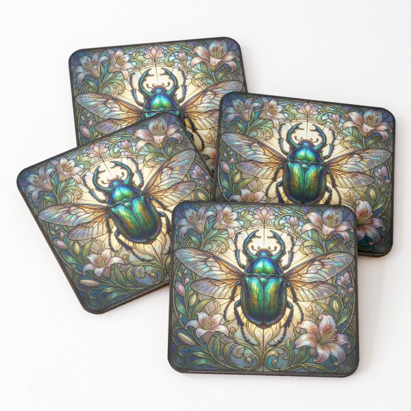 Item preview, Stained Glass Style Jewel Scarab designed and sold by Tridentulus.