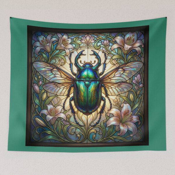 Item preview, Stained Glass Style Jewel Scarab designed and sold by Tridentulus.