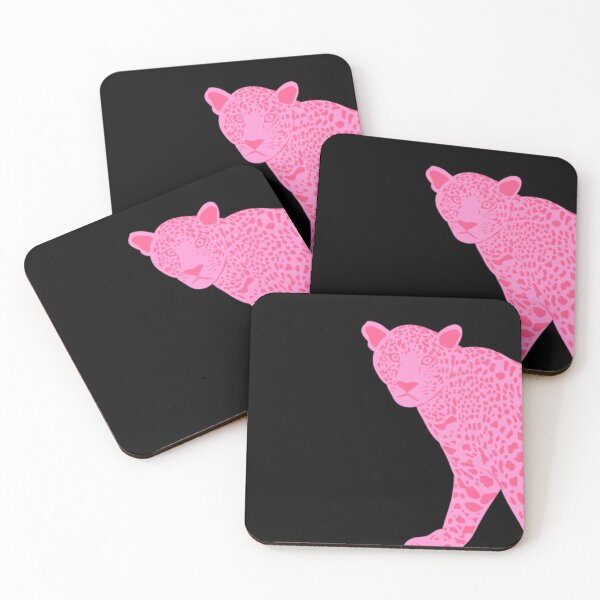 Item preview, Trendy Hot Pink Leopard Illustration on Black Background designed and sold by samahl_l.