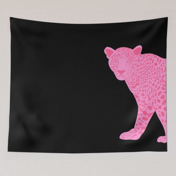 Item preview, Trendy Hot Pink Leopard Illustration on Black Background designed and sold by samahl_l.