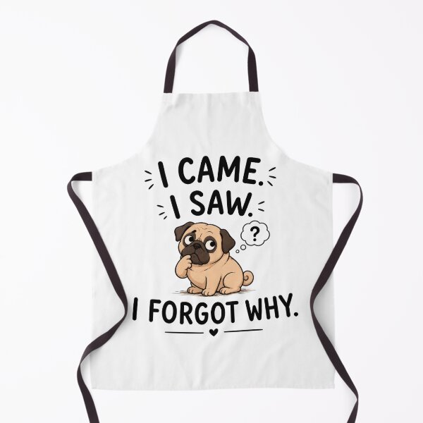 Item preview, I Came I Saw I Forgot Why Funny Pug Quote designed and sold by INVITOARTE.