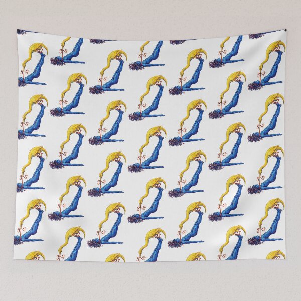 Item preview, Surreal Minimalist Blue  Woman with Long Bird designed and sold by TeeARTHY.