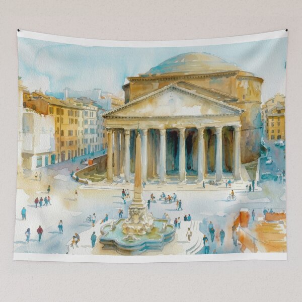 Item preview, Rome Pantheon Watercolor designed and sold by caracatita75.