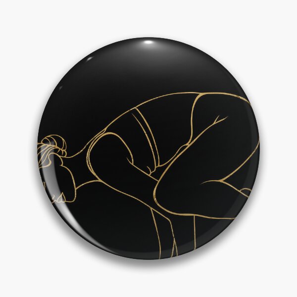 Item preview, Gold minimalist illustration of an arm balance pose (Bakasana or handstand variation). The drawing conveys incredible concentration, willpower, and body control. designed and sold by Grin Katalina Floral Patterns & Cozy Art.