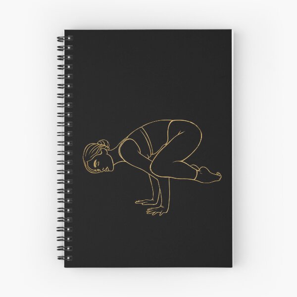 Item preview, Gold minimalist illustration of an arm balance pose (Bakasana or handstand variation). The drawing conveys incredible concentration, willpower, and body control. designed and sold by Grin Katalina Floral Patterns & Cozy Art.