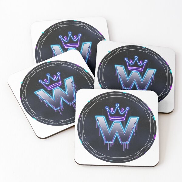 Item preview, Neon crown letter W gaming emblem cyberpunk winner esports badge chrome logo designed and sold by icemanphotos.