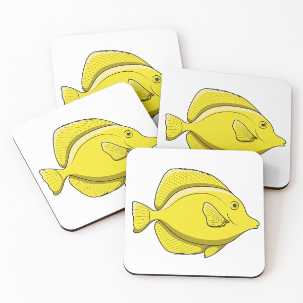 Item preview, Illustration with yellow zebrasoma fish designed and sold by RizikCat.