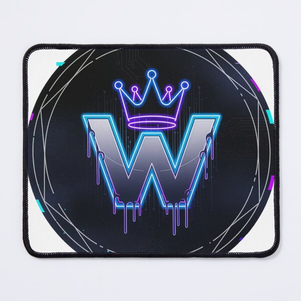 Item preview, Neon crown letter W gaming emblem cyberpunk winner esports badge chrome logo designed and sold by icemanphotos.