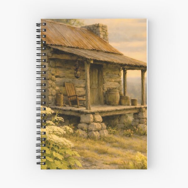 Item preview, Mountain Log Cabin at Sundown  designed and sold by TinCatOutPost.