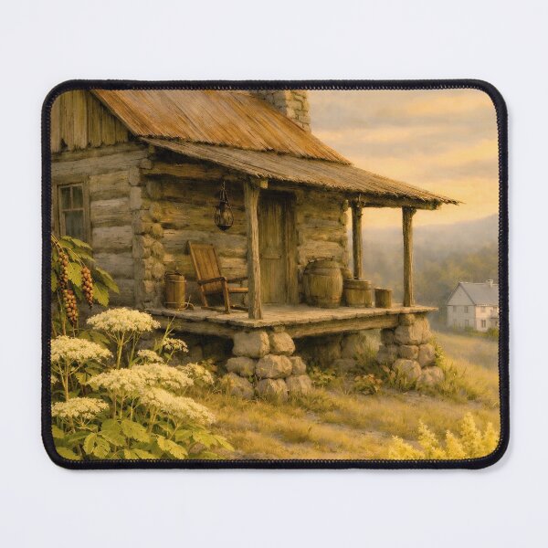 Item preview, Mountain Log Cabin at Sundown  designed and sold by TinCatOutPost.