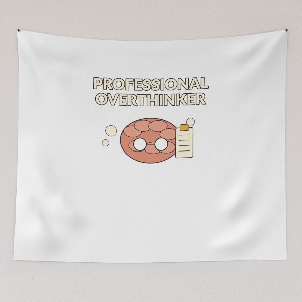 Item preview, Professional Overthinker — Funny Brain Humor Design designed and sold by Cozy Oddities Studio.