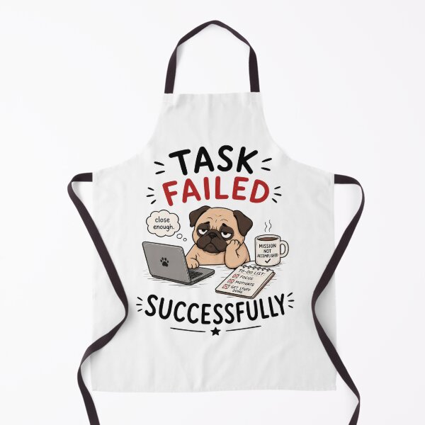 Item preview, Task Failed Successfully Funny Pug Quote designed and sold by INVITOARTE.