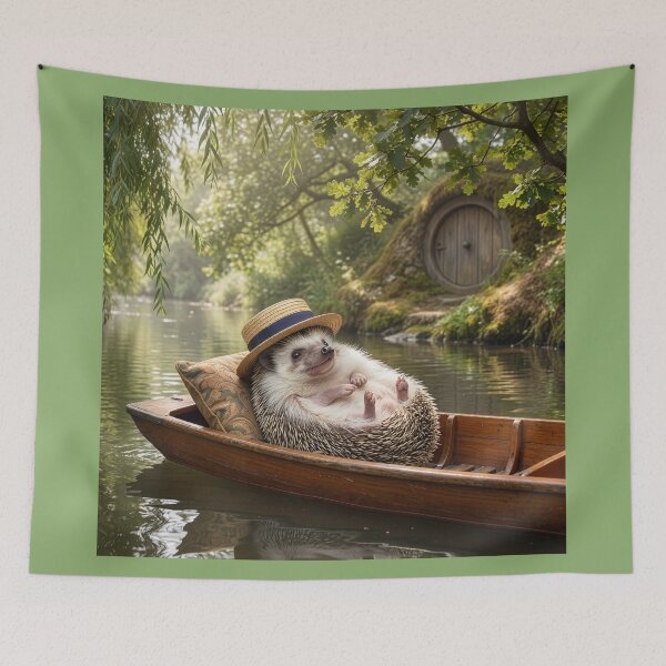 Item preview, Hedgehog Daydreams on the River designed and sold by Tridentulus.