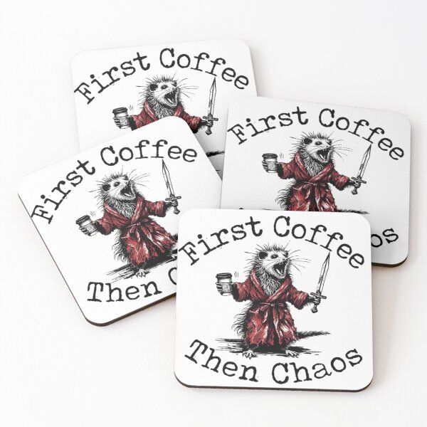 Item preview, First Coffee Then Chaos - Funny Coffee Lover Design designed and sold by RickStillDesigns.