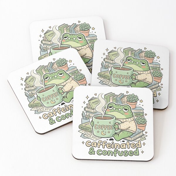 Item preview, Caffeinated & Confused Sticker | Student Coffee Humor designed and sold by CutePlix.