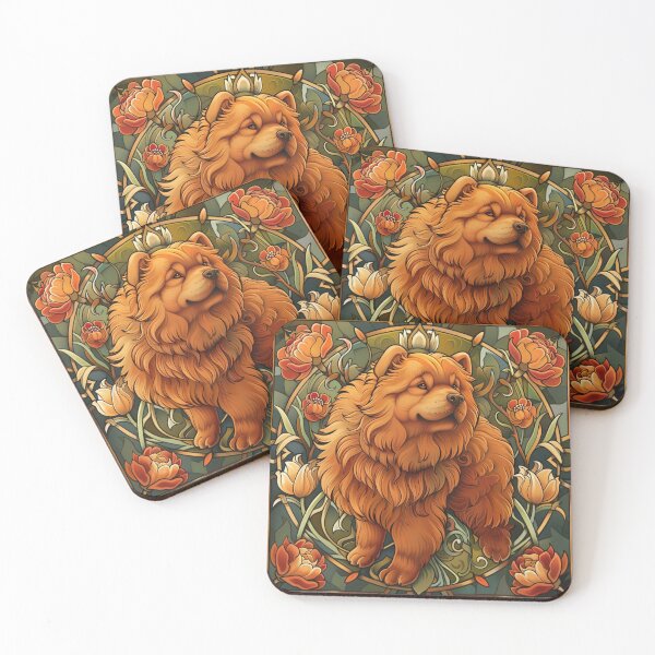 Item preview, Art nouveau Chow chow puppy dog designed and sold by MendaciousMina.