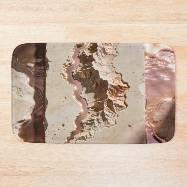 Item preview, Luxury 3D Topographic Stone & Molten Rose Gold Canyon Relief designed and sold by sana designer.