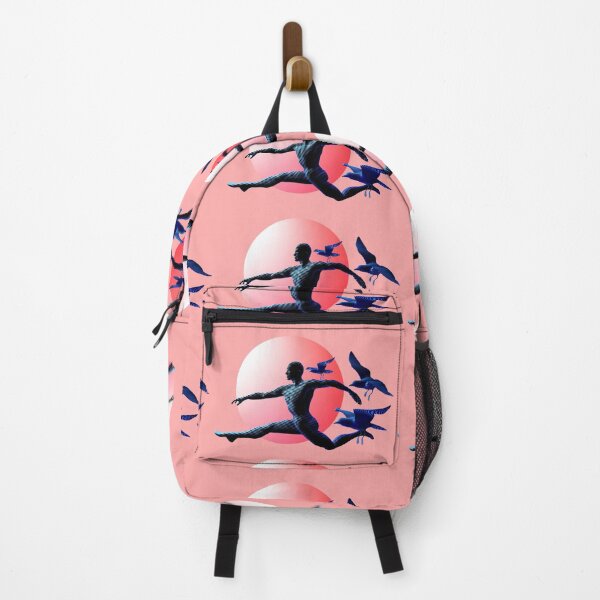 Item preview, A human figure leaping or dancing, accompanied by three birds in flight. designed and sold by Arija07.
