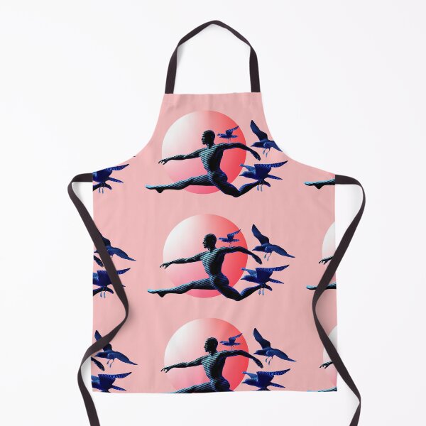 Item preview, A human figure leaping or dancing, accompanied by three birds in flight. designed and sold by Arija07.