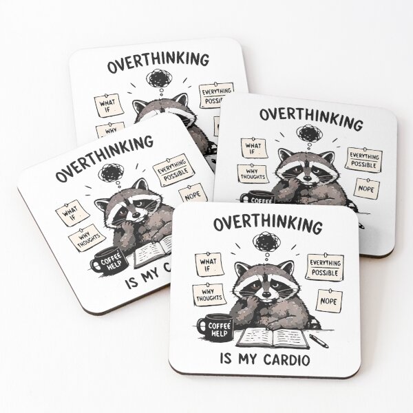 Item preview, Overthinking Is My Cardio Funny Raccoon Shirt designed and sold by FAFshop.