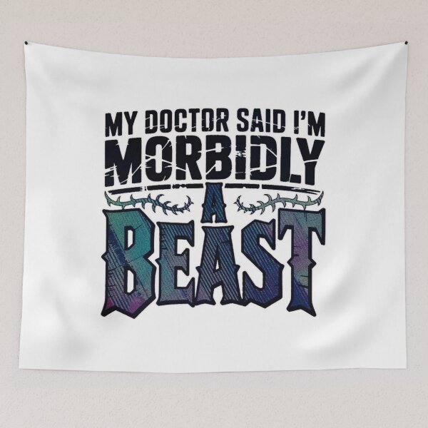 Item preview, My Doctor Said I'm Morbidly A Beast Gothic Streetwear Graphic T-Shirt designed and sold by MerchlyMike.