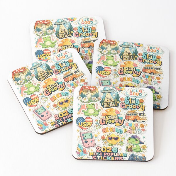 Item preview, 2026 Most Popular Stickers Collage | Retro Cute Aesthetic Vinyl Sticker Design designed and sold by TrCraftySticks.