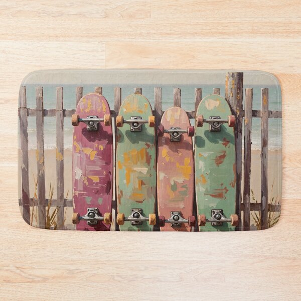Item preview, Colorful skateboards on the beach designed and sold by paulrommer.