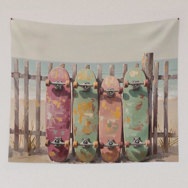 Item preview, Colorful skateboards on the beach designed and sold by paulrommer.