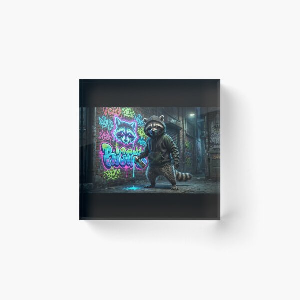 Item preview, Graffiti Raccoon: Street Art in Neon Glow designed and sold by Wild Hare.