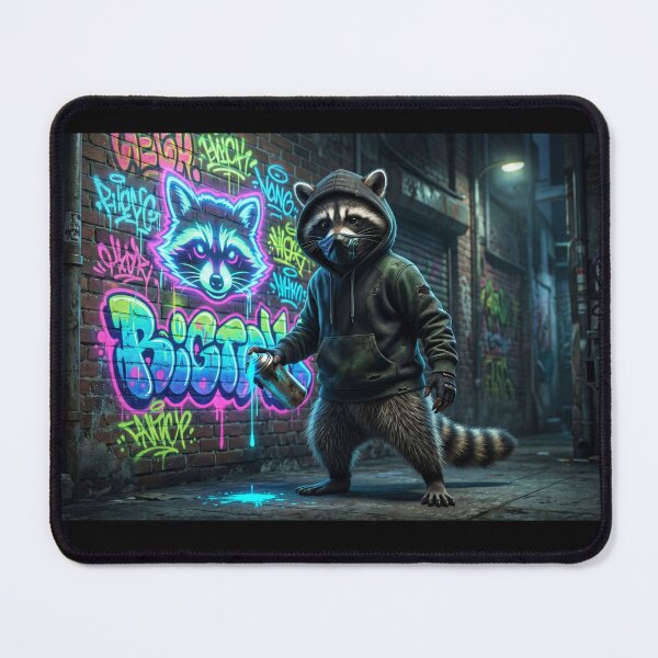Item preview, Graffiti Raccoon: Street Art in Neon Glow designed and sold by Wild Hare.