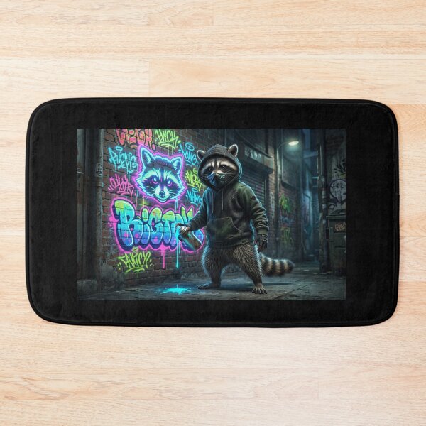 Item preview, Graffiti Raccoon: Street Art in Neon Glow designed and sold by Wild Hare.
