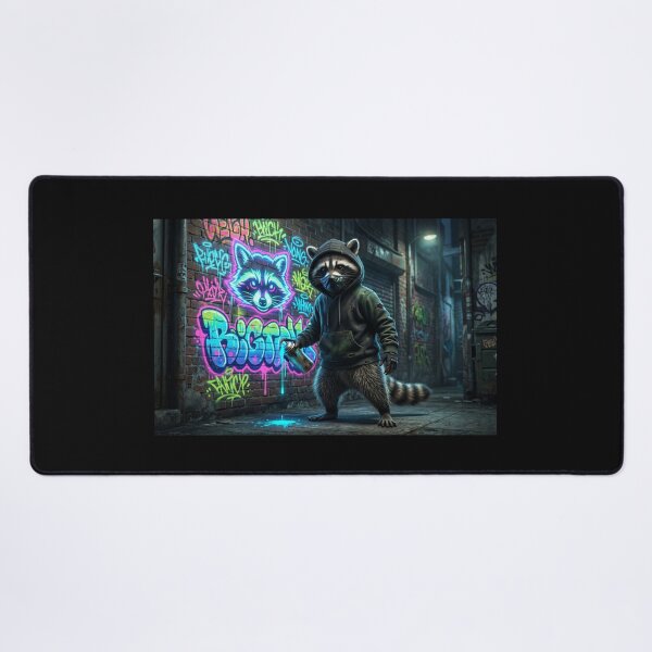 Item preview, Graffiti Raccoon: Street Art in Neon Glow designed and sold by Wild Hare.