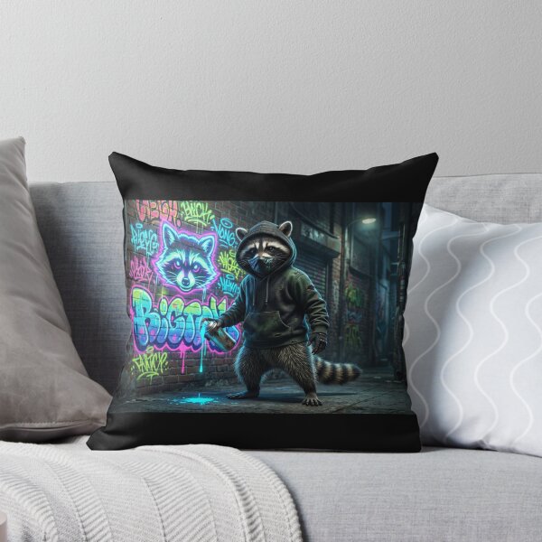 Item preview, Graffiti Raccoon: Street Art in Neon Glow designed and sold by Wild Hare.