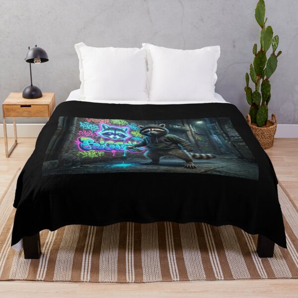 Item preview, Graffiti Raccoon: Street Art in Neon Glow designed and sold by Wild Hare.
