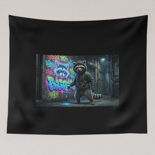 Item preview, Graffiti Raccoon: Street Art in Neon Glow designed and sold by Wild Hare.