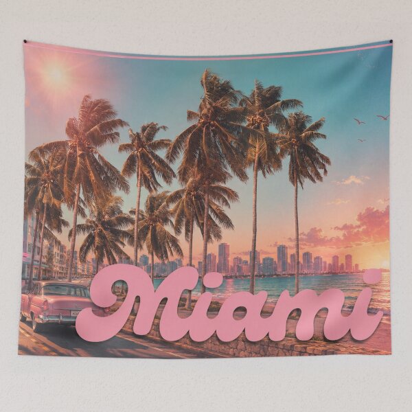 Item preview, Miami Sunset Retro Beach Vibes  designed and sold by Fei Long Design Hub.