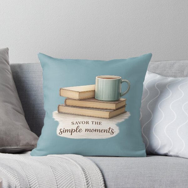 Item preview, Savor the Simple Moments – Cozy Coffee & Books Illustration designed and sold by RosalesArts.