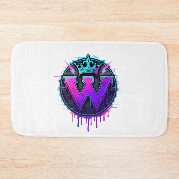 Item preview, Crown letter W esports emblem synthwave neon gaming badge winner grunge logo designed and sold by icemanphotos.