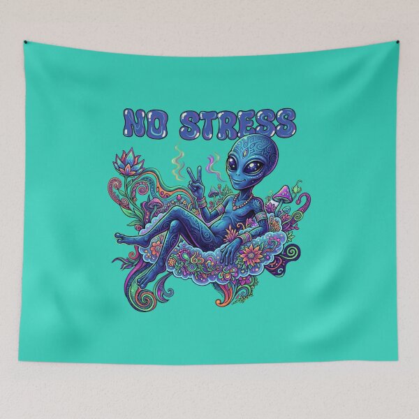 Item preview, Alien, no stress, psychedelic art. designed and sold by Eteriano.