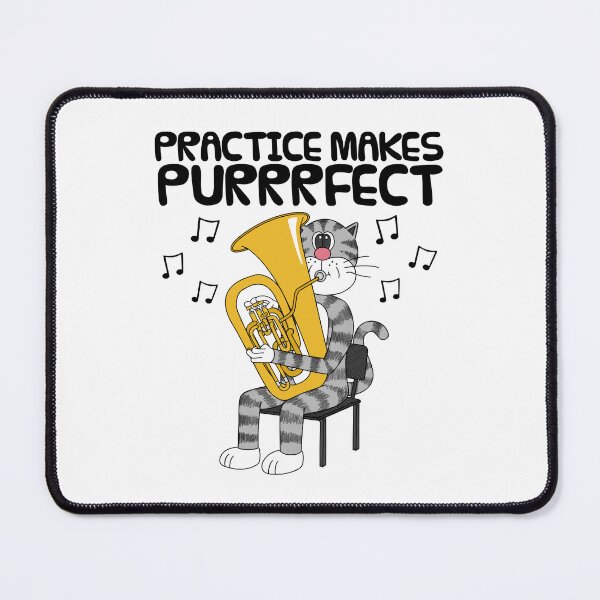 Item preview, Cat Playing Tuba, Practice Makes Purrrfect, Tubaist Musician designed and sold by doodlerob.