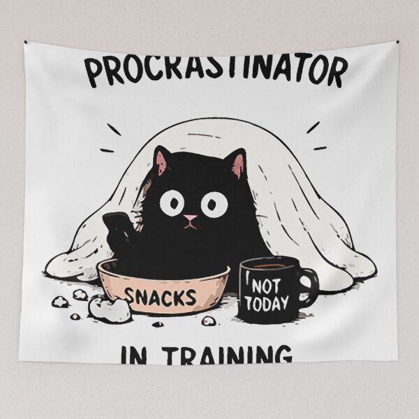 Item preview, Procrastinator In Training Funny Black Cat Shirt designed and sold by FAFshop.