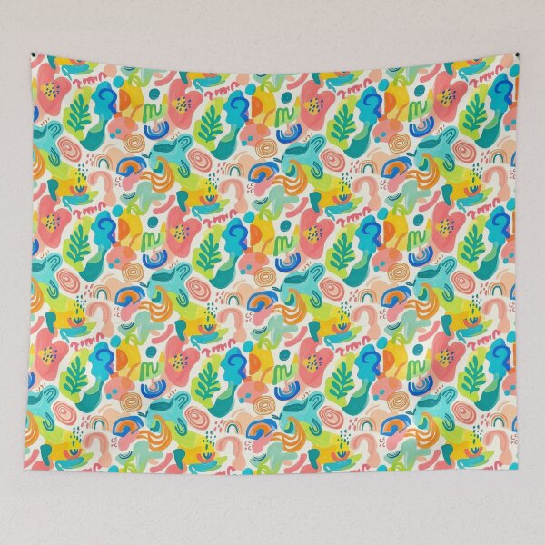 Item preview, abstract colourful summer pattern  designed and sold by Kate1art.