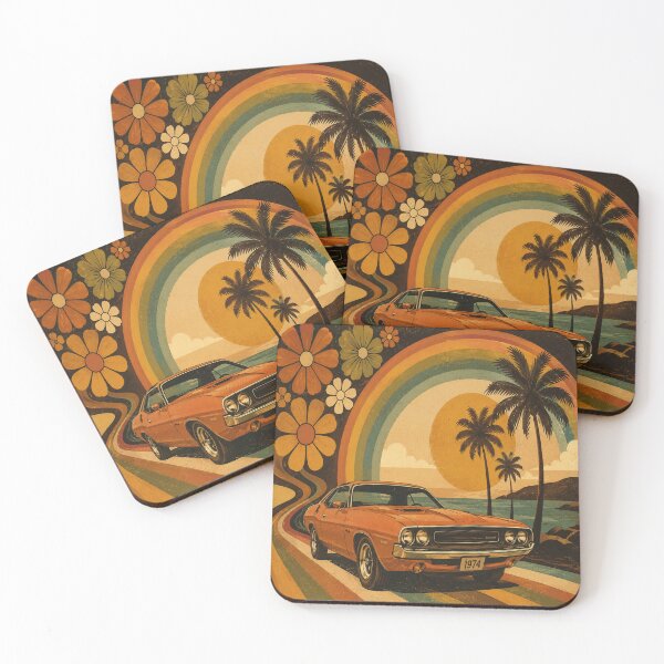 Item preview, Sunset Drive Retro Muscle Car | Vintage 70s Aesthetic designed and sold by Jankes88.