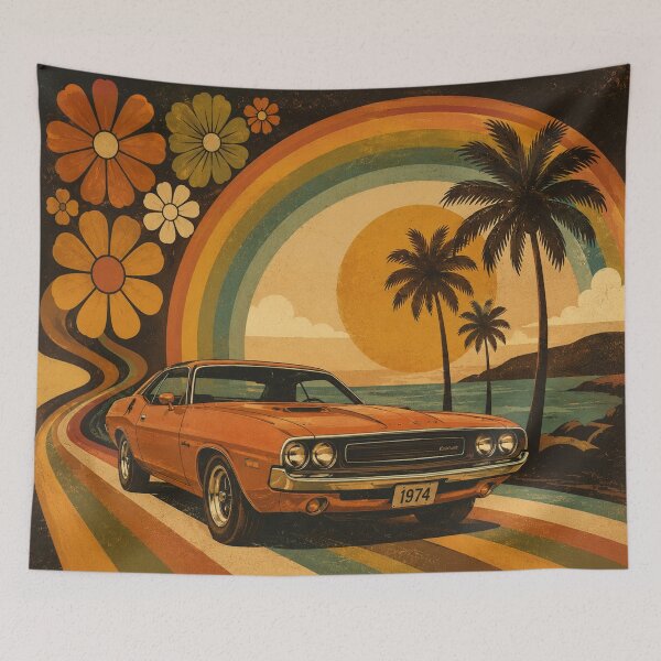 Item preview, Sunset Drive Retro Muscle Car | Vintage 70s Aesthetic designed and sold by Jankes88.