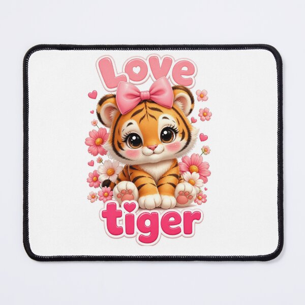Item preview, Love Tiger Kawaii Cute Tiger Cub Sticker — Kawaii Animal, Pink Bow Tiger, Gift for Cat Lover, Cute Sticker, Kawaii Aesthetic designed and sold by HOODYBUDSTYLES.