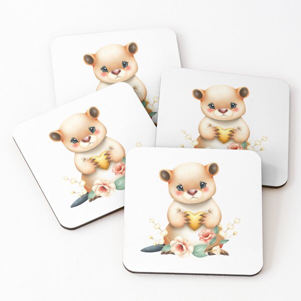 Item preview, Cute Baby Platypus Holding Golden Heart With Flowers designed and sold by Passionread.