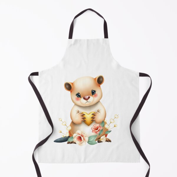 Item preview, Cute Baby Platypus Holding Golden Heart With Flowers designed and sold by Passionread.