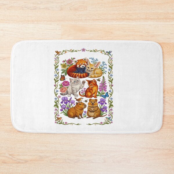 Item preview, Cute baby animals in Floral Garden Border designed and sold by TeeARTHY.