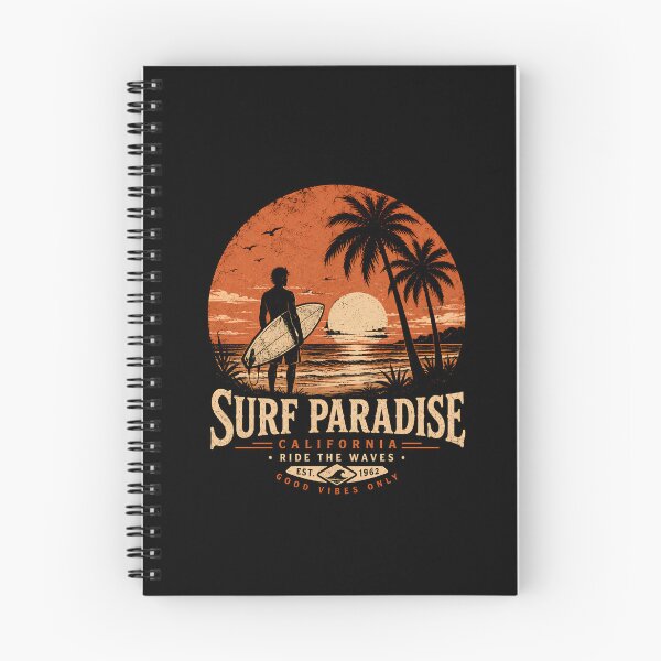 Item preview, Surf Paradise California Vintage Sunset Surfer T-Shirt Design designed and sold by saamessart.